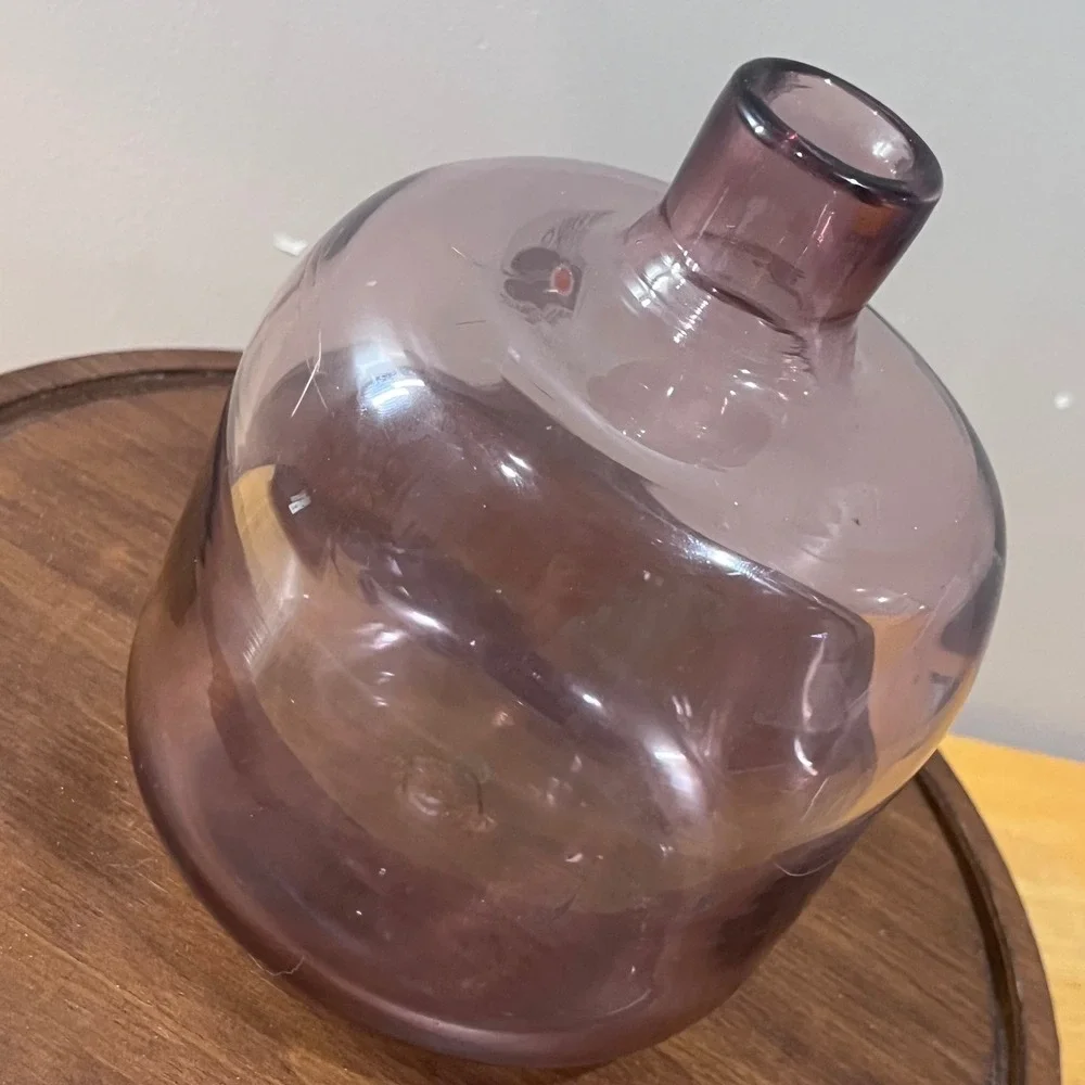 Vtg Blenko Amethyst Purple Art Glass Decanter Vase Handmade 7.5 Inch MCM